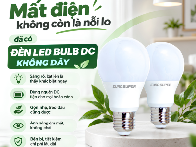 MẤT ĐIỆN KHÔNG CÒN LÀ NỖI LO – ĐÃ CÓ ĐÈN LED BULB DC KHÔNG DÂY!