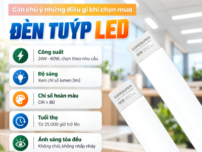 CẦN CHÚ Ý NHỮNG ĐIỀU GÌ KHI CHỌN MUA ĐÈN TUÝP LED