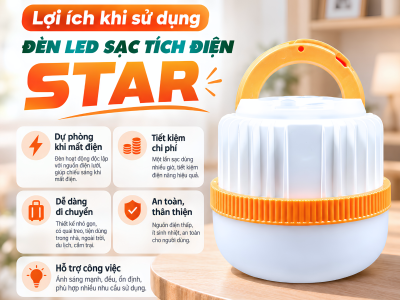 LỢI ÍCH KHI SỬ DỤNG ĐÈN LED SẠC TÍCH ĐIỆN STAR TRONG SINH HOẠT VÀ CÔNG VIỆC