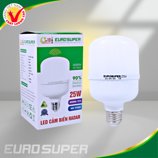 ĐÈN TRỤ NHỰA CẢM BIẾN RADAR 25W 