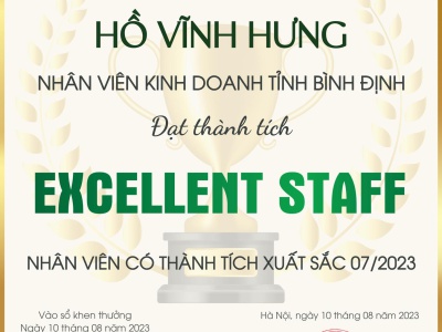 BẢN TIN THÁNG 8 - VINH DANH NHÂN VIÊN CÓ THÀNH TÍCH XUẤT SẮC THÁNG 07/2023