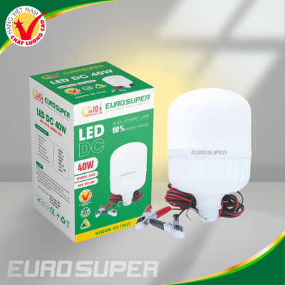 ĐÈN LED TRỤ DC 40W 12V - KẸP BÌNH ÁC QUY