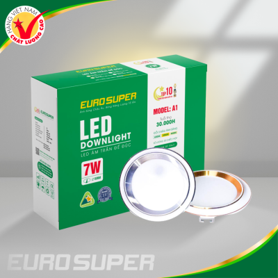 ĐÈN ÂM TRẦN ĐẾ ĐÚC VÀNH CONG VIỀN VÀNG 7W