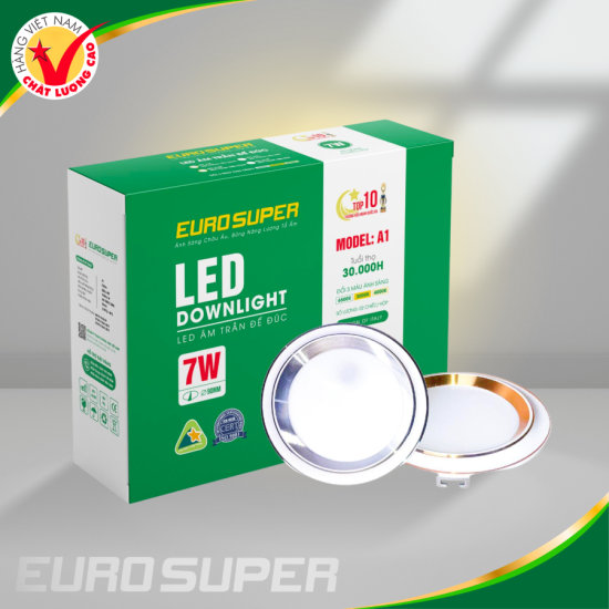 ĐÈN ÂM TRẦN ĐẾ ĐÚC VÀNH CONG VIỀN VÀNG 7W