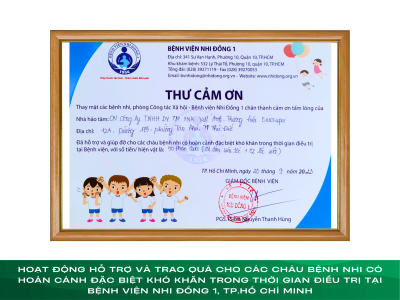 HOẠT ĐỘNG HỖ TRỢ VÀ TRAO QUÀ CHO CÁC CHÁU BỆNH NHI CÓ HOÀN CẢNH...