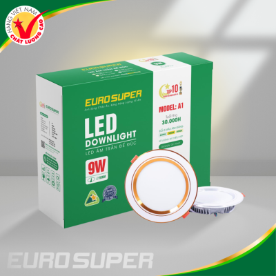 ĐÈN LED ÂM TRẦN A27E 9W ĐẾ ĐÚC VIỀN BẠC - AST