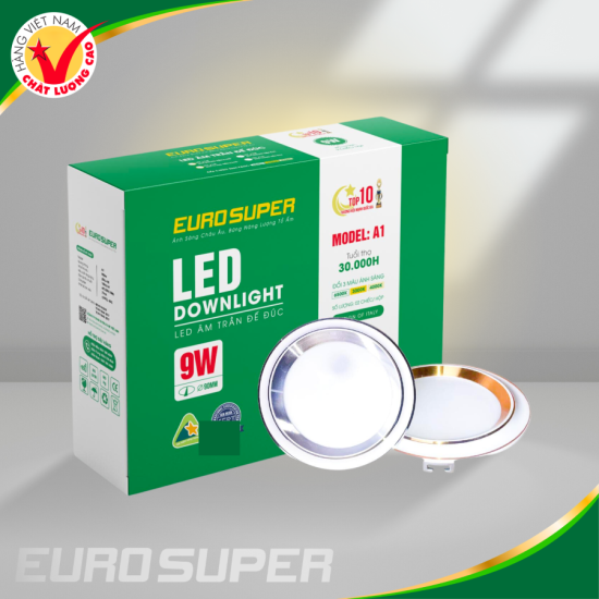 ĐÈN ÂM TRẦN ĐẾ ĐÚC VÀNH CONG VIỀN VÀNG 9W