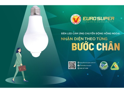 ĐÈN LED CẢM ỨNG CHUYỂN ĐỘNG HỒNG NGOẠI EUROSUPER - NHẬN DIỆN THEO TỪNG BƯỚC CHÂN
