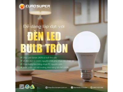 BỀN HƠN, TIẾT KIỆM HƠN VỚI ĐÈN LED BULB TRÒN EUROSUPER