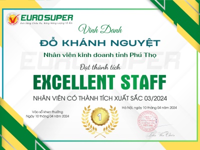 VINH DANH NHÂN VIÊN CÓ THÀNH TÍCH XUẤT SẮC THÁNG 03/2024