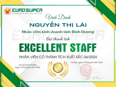 VINH DANH NHÂN VIÊN CÓ THÀNH TÍCH XUẤT SẮC THÁNG 04/2024